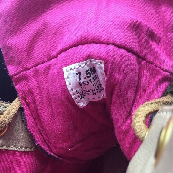 Sperry Hikerfish Top Sider Brown Leather Pink Plaid Lace Up Boots Shoes Size 7.5 - Picture 5 of 6